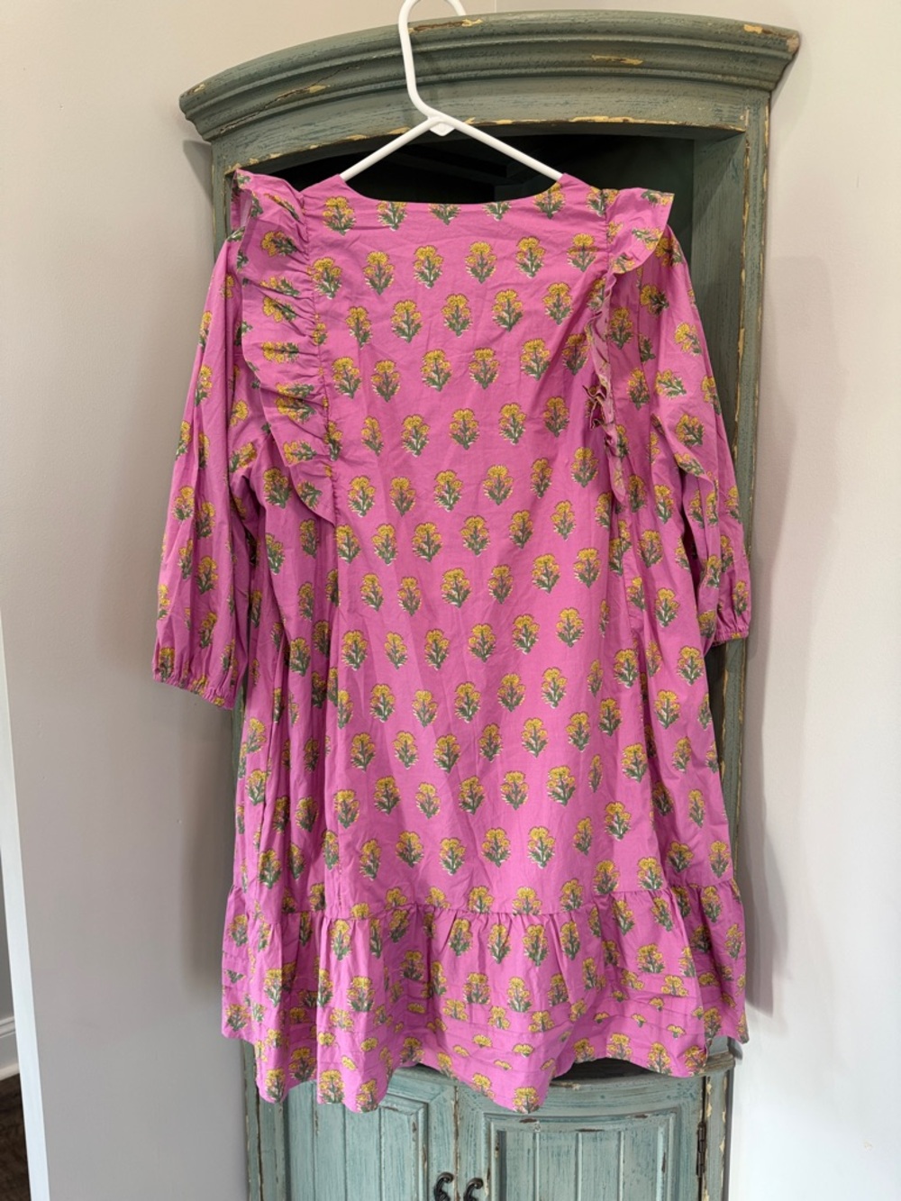 She + Sky Pink Floral Ruffle Dress Womens Large NWT - Picture 4 of 4